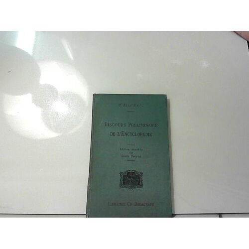 Discours Préliminaire De L'encyclopédie / D'alembert ;