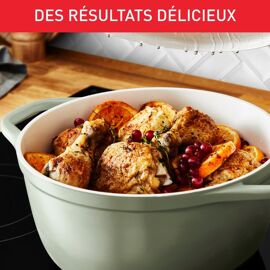 À -50%, Cette élégante Cocotte Téfal En Fonte D'aluminium Vert Amande Va Sublimer Votre Cuisine