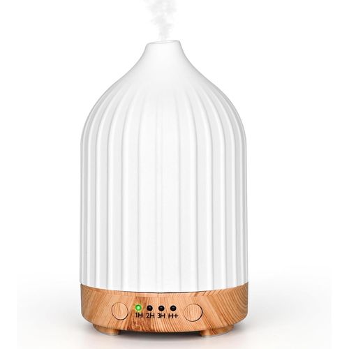 Jgd-Diffuseur Huiles Essentielles En Céramique, Diffuseur De Parfum Electrique Ultrasonique Diffuseur Huile Essentielle Pour La Maison, Yoga (Blanc 250ml) 
