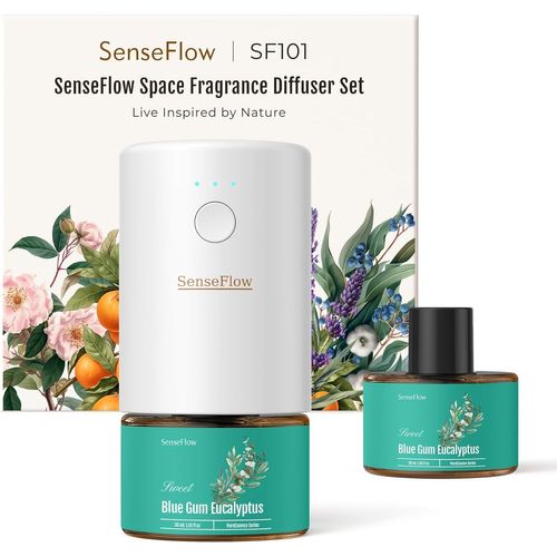 Diffuseur Huiles Essentielles Parfum Maison Sf101, Ultrasonique Sans Eau, 100% Végétal, Aromathérapie 120 Jours, Pour Maison, Hôtel, Studio, Jusqu¿À 100¿ - Menthe Poivrée 