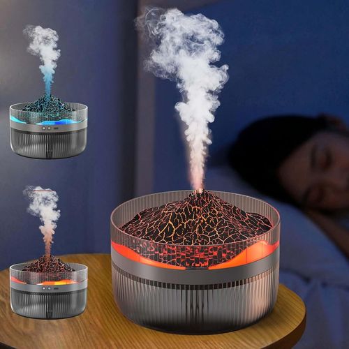 Humidificateur d'air, 2L Déshumidificateur Électrique Silencieux, Montagne Enneigée Diffuseur Arôme LED Diffuseur Huiles Essentielles Parfumées Humidificateur à Vapeur Froide pour Bain Chambre Bureau
