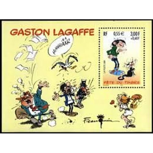 Fête Du Timbre : Gaston Lagaffe Bande Dessinée Bloc Feuillet 34 Année 2001 N° 3371 Yvert Et Tellier Luxe