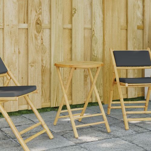 Vidaxl Table De Jardin Pliable Ø55x75 Cm Bambou