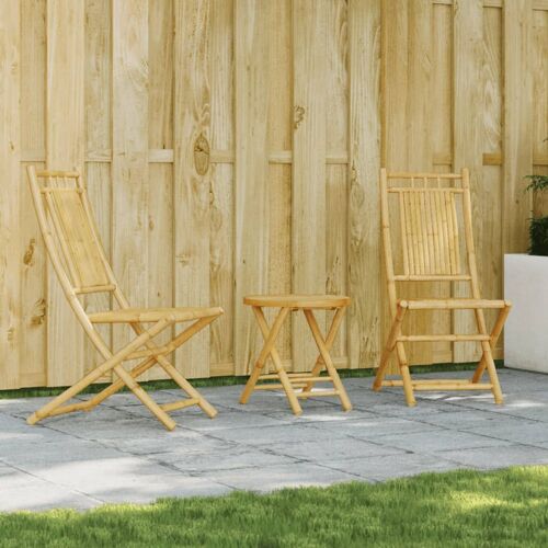 Vidaxl Ensemble De Bistro 3 Pcs Bambou