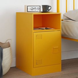 Vidaxl Table De Chevet Jaune Moutarde 34,5x39x62 Cm Acier