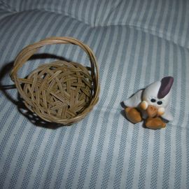 petit panier osier avec coq little blessing