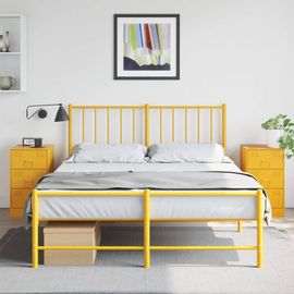 Vidaxl Tables De Chevet 2 Pcs Jaune Moutarde 34,5x39x62 Cm Acier