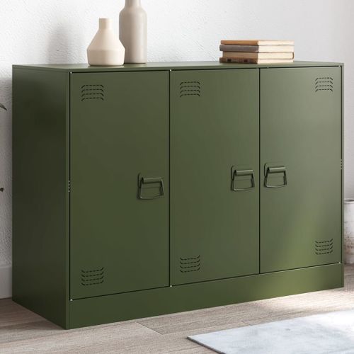 Vidaxl Buffet Vert Olive 99x39x73 Cm Acier