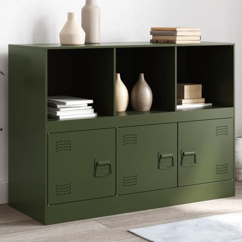 Vidaxl Buffet Vert Olive 99x39x73 Cm Acier