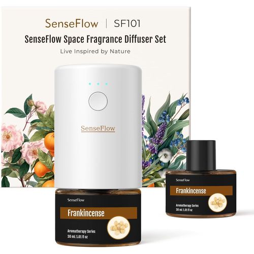 Diffuseur Huiles Essentielles Parfum Maison Sf101, Ultrasonique Sans Eau, 100% Végétal, Aromathérapie 120 Jours, Pour Maison, Hôtel, Studio, Jusqu¿À 100¿ - Menthe Poivrée 