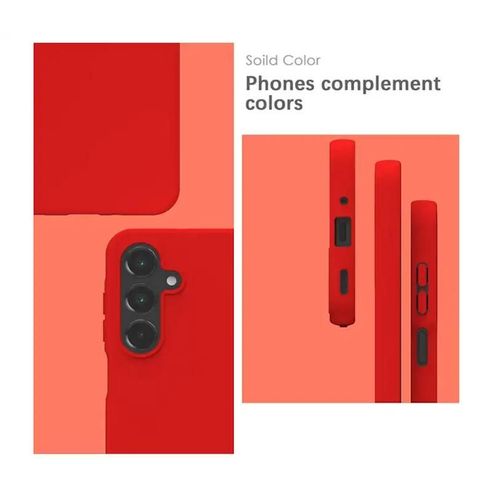 Coque Pour Samsung Galaxy A36 Et A56 5g - Housse Etui Silicone Gel Fine + Verre Trempe - Rouge