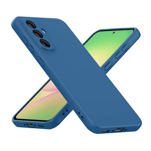 Coque Pour Samsung Galaxy A36 Et A56 5g - Housse Etui Silicone Gel Fine + Verre Trempe - Bleu Fonce