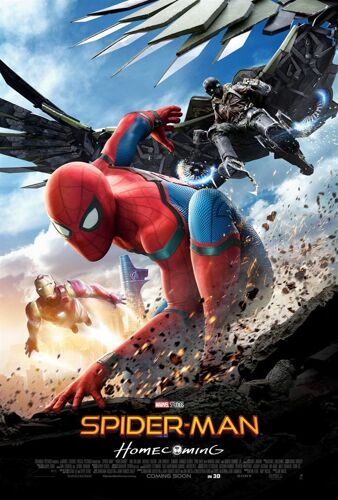 Spider-Man: Homecoming / Spiderman - Véritable Affiche De Cinéma Pliée - Format 120x160 Cm - De Jon Watts Avec Tom Holland, Michael Keaton, Robert Downey Jr., Zendaya, Marisa Tomei, Jon Favreau - 2017