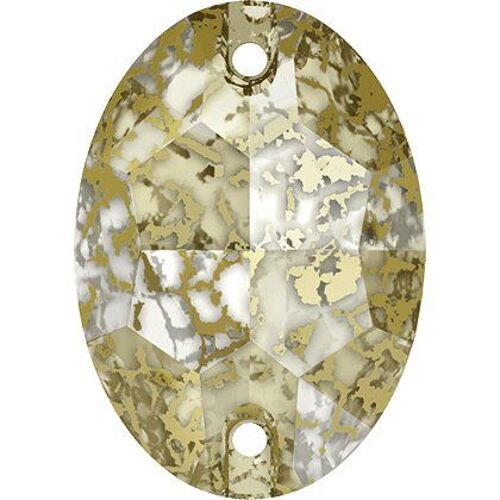 Pierre À Coudre Ovale 3210 - 16 Mm - Crystal Gold Patina