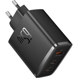 Hamiltion-Chargeur Usb C, 65 W, Bloc D'Alimentation 3 Ports Pd, Avec Pps, Chargeur Rapide Gan Compatible Avec Macbook Pro/Air, Iphone 15/14/13/12, Ipad Pro, Galaxy S23 Ultra, S23+, S23, S22, Etc