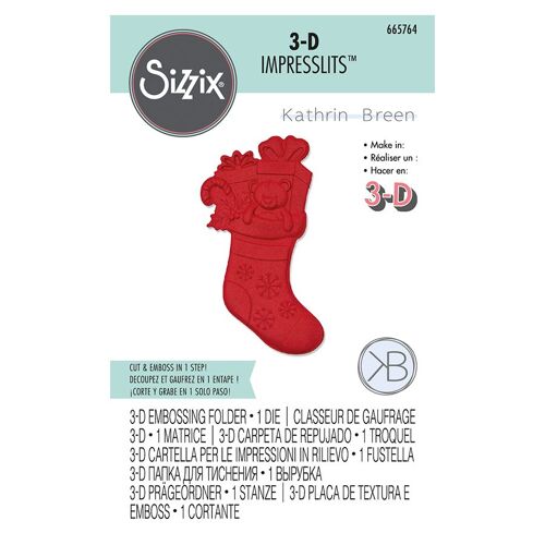Classeur De Gaufrage 3d Chaussette De Noël Par Kath Breen