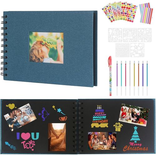 Tianyi-Album Photo Scrapbooking, 60 Pages Livre Fait À La Main Diy Album, 21.5 X 15cm Album Photo Vierge A5, Album Commémoratif Avec Stylo Et Autocollants Pour Anniversaire, Mariage, Graduation Cadea