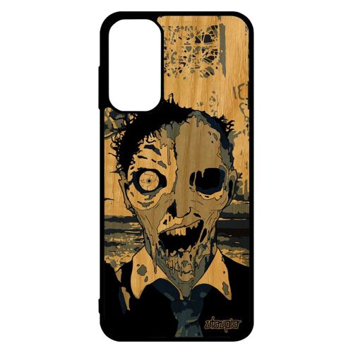 Coque M13 Bois Silicone Mort Vivant Original Noir Bleu Frêne Fin Du Monde Ville Horreur Fantome Squelette Antichoc De Samsung Galaxy