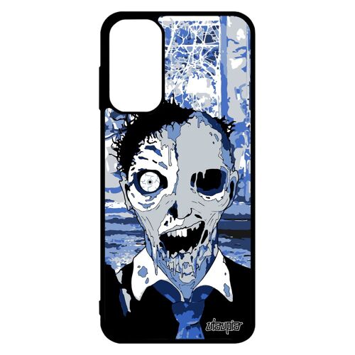 Coque M13 silicone zombie mobile immeuble squelette fantome housse Bleu pas cher horreur solide ruine epouvante etui Samsung galaxy
