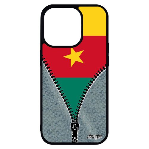 Coque Iphone 14 Pro Max Silicone Drapeau Cameroun Camerounais Can Jeans Telephone Coupe D'afrique Unique Mobile 256 Go Foot De