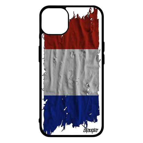 Coque Silicone Iphone 14+ Plus Drapeau France Français Basket Unique Jeux Olympiques 4g Euro Bleu Blanc Rouge Etui Foot Tissu