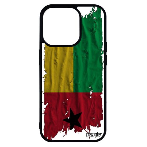 Coque Iphone 14 Pro Silicone Drapeau Guinee Bissau Guineen Foot Jo Coupe D'afrique Rigide Case Portable Tissu Made In France