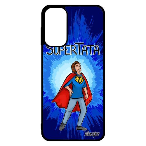 Coque M13 Silicone Super Tata Bleu Heros Etui Naissance Garcon Bande Dessinée Case Texte Drole Sm-M135m/Ds Rigide De Samsung Galaxy