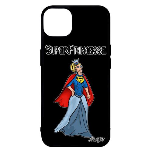 Coque Super Princesse Rigide Pour Iphone 14 Silicone Comics Humoristique Case Humour Cadeau D'anniversaire Noir Texte Bd