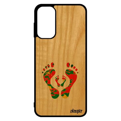 Coque Pour Samsung M13 Bois Silicone Trace De Pas Reggae Cadeau Femme Naissance Amour Empreinte Antichoc Fille Pied Jaune 4g Galaxy