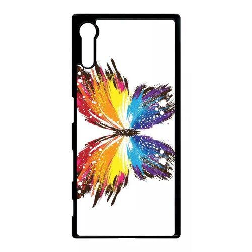 Coque Pour Xperia Xz - Papillon Multicolor - Noir