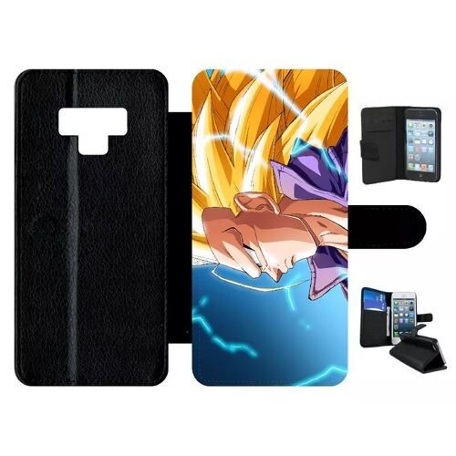 Etui À Rabat Pour Galaxy Note 9 - Dbz Gt Trunk Super Saiyan 3 Cheveux Long - Simili-Cuir - Noir