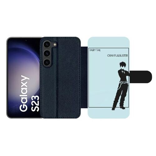 Etui À Rabat Pour Galaxy S23 - Fairy Tail Gray Fullbuster - Simili-Cuir - Noir