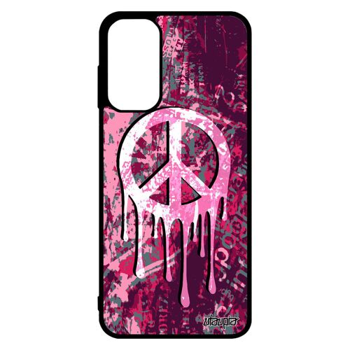 Coque pour Galaxy M13 silicone Peace and love reggae tatouage street art femme Rose graffiti ragga hippie espoir telephone Samsung
