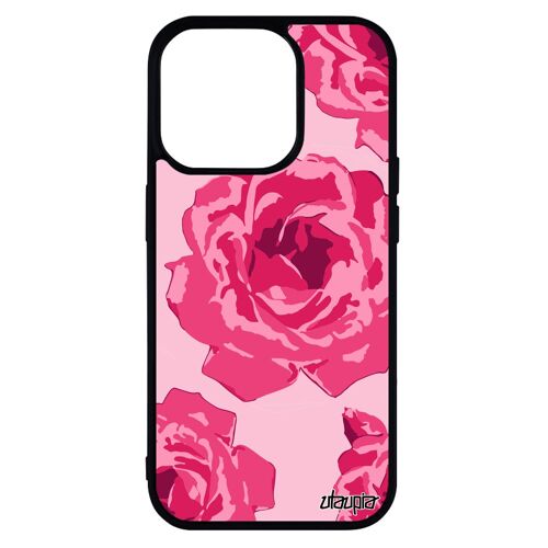 Coque Silicone Rose Fleur Iphone 14 Pro Design Floral Mobile Love Poudré Telephone Romantique Petale De Eternelle Case Femme