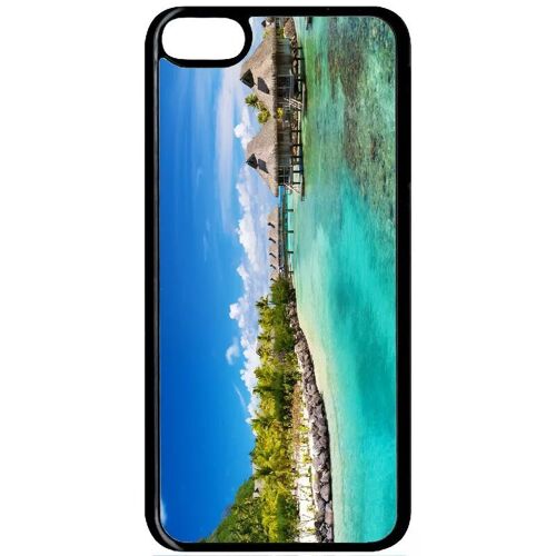 Coque Pour Ipod Touch 6 - Cadre Paradisiaque Cases Sur Piloties - Noir