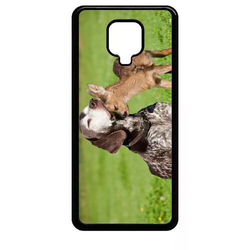 Coque Pour Xiaomi Note 9s - Chien Et Petit Chevreuil - Noir