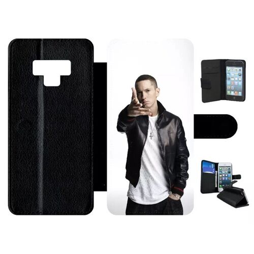 Etui À Rabat Pour Galaxy Note 9 - Hip Hop Rap Us Eminem - Simili-Cuir - Noir