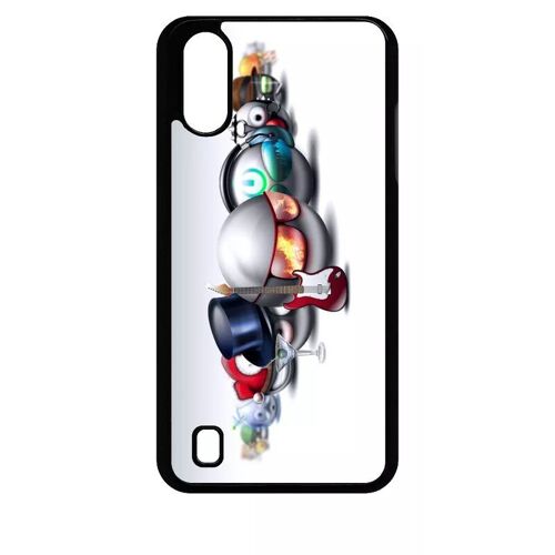 Coque Pour Galaxy A01 - Rocking Smileys - Noir