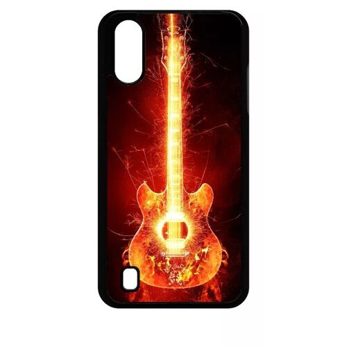 Coque Pour Galaxy A01 - Blazing Guitare - Noir