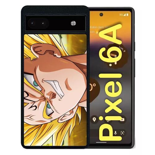Coque Pour Pixel 6a - Dbz Majin Vegeta Super Sayen - Silicone - Noir