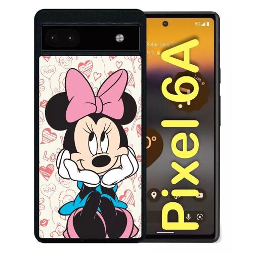 Coque Pour Pixel 6a - Disney Minnie Love - Silicone - Noir