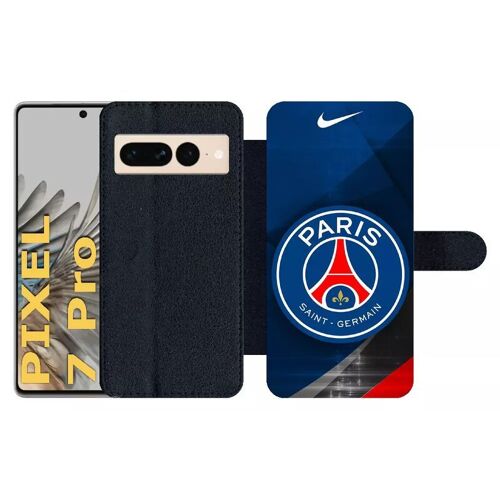 Etui À Rabat Pour Pixel 7 Pro - Psg Paris Saint Germain Metalise - Simili-Cuir - Noir