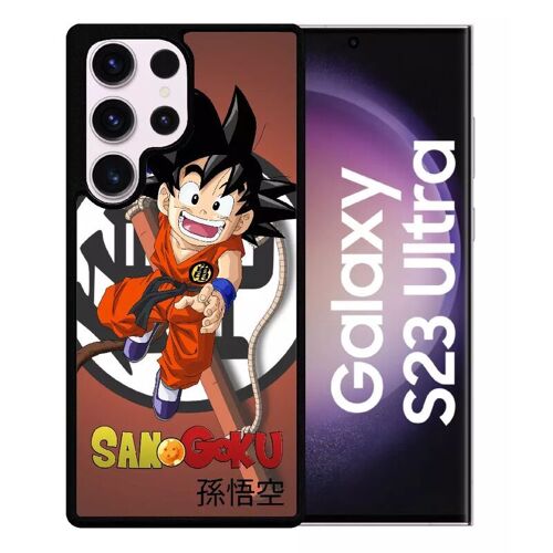 Coque Pour Galaxy S23 Ultra - Dbz Sangoku Enfant Kanji Boule De Cristal - Silicone - Noir