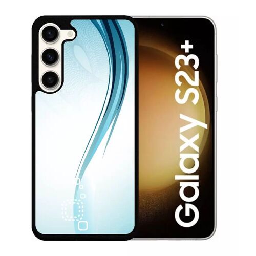 Coque Pour Galaxy S23+ - Forme Bleu Arrondi - Silicone - Noir