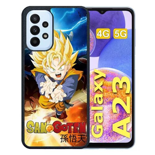 Coque Pour Galaxy A23 - Dbz Songoten Super Sayan Kameha - Silicone - Noir