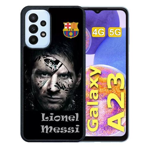Coque Pour Galaxy A23 - Fc Barcelona Lionel Messi Abstract - Silicone - Noir