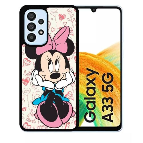 Coque Pour Galaxy A33 5g - Disney Minnie Love - Silicone - Noir
