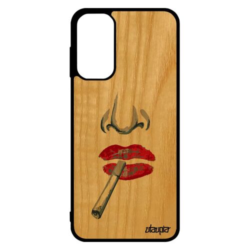 Coque Silicone Pour Galaxy M13 Bois Femme Femme Abstrait Case Fatale Art Cigarette Smack Rouge Portable Telephone Souple De Samsung