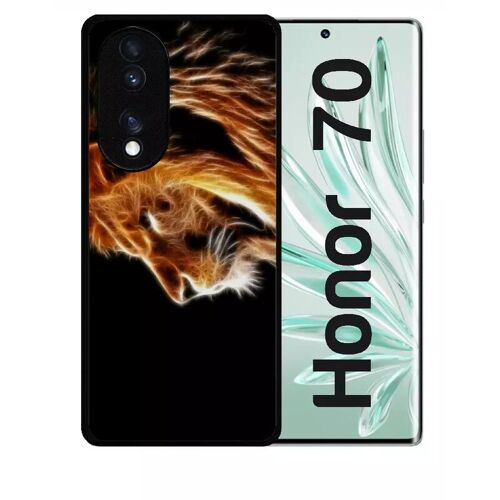 Coque Pour Honor 70 - Tete De Lion Aerographe - Silicone - Noir
