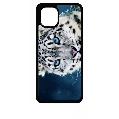 Coque Pour Galaxy A03 - Tigre Blanc Yeux Bleus - Silicone - Noir